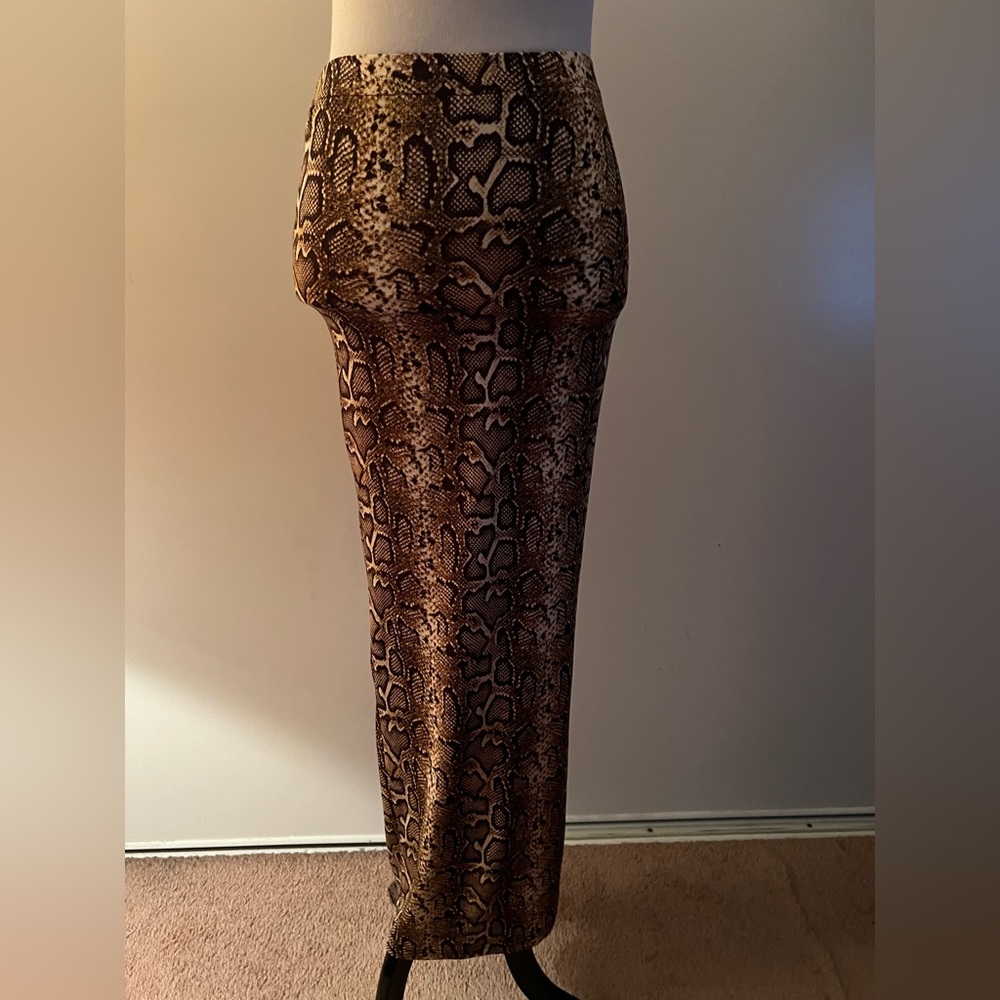 Naked Wardrobe Snake skin maxi skirt Sz S
